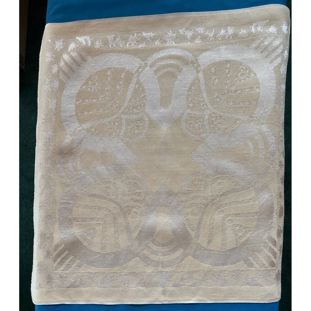 Vintage Set of 8 Peach Damask Linen Dinner Napkins Country 17